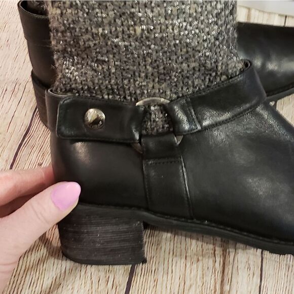 Stuart Weitzman Moto Harness Mid-Calf Tweed Boots - Picture 8 of 14